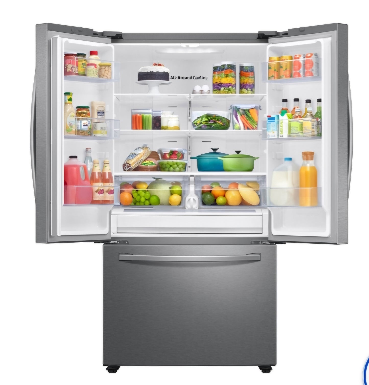 Samsung 28 cu. ft. Large Capacity 3-Door French Door Refrigerator in Stainless Steel Refrigerators - RF28T5001SR/AA 6Q240191