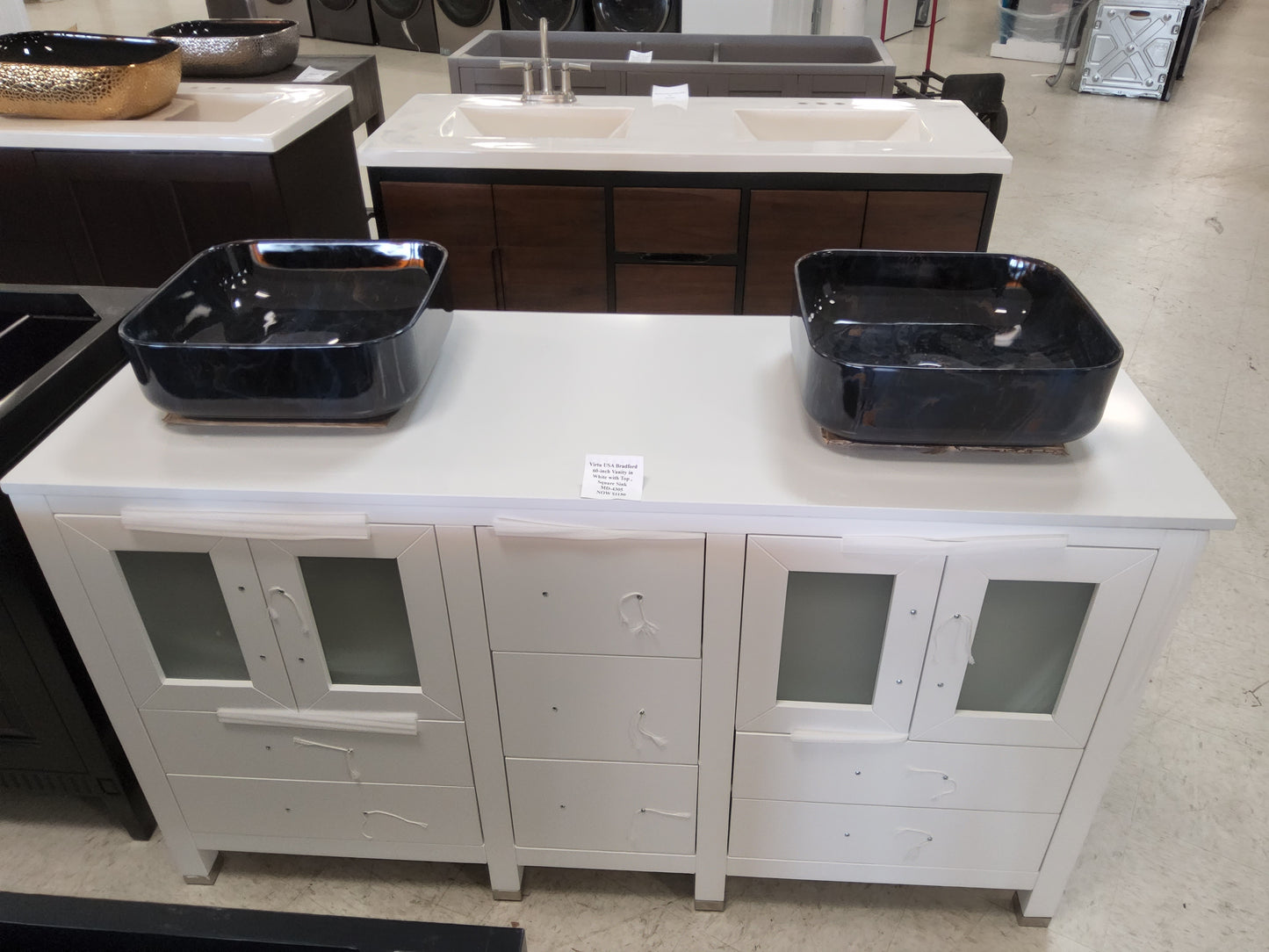 Virtu USA Bradford 60" Vanity in White TOP INCLUDED: 1,150
NO TOP: $850 612837587