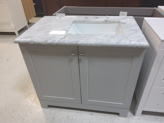 36" Vanity in Pearl Gray TOP INCLUDED: $350
NO TOP: $250
 112658097