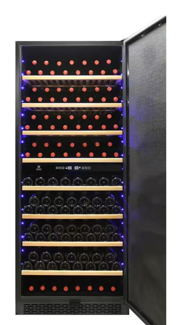 EL-300GFEB Vinotemp 29.6 in. W Garage 300 Wine Bottle Dual-Zone Wine Cooler 7651365