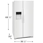 FRSS2623AW9 Frigidaire 36 in. 25.6 cu. ft. Side by Side Refrigerator in White, Standard Depth 7651425